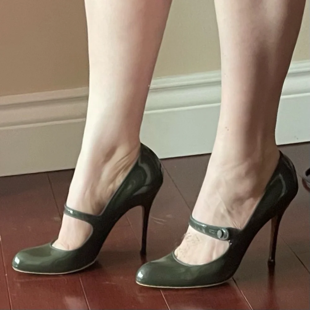 VGUC Manolo Blahnik Green Campy Mary Janes Size EU 40.5/9.5 - Picture 13 of 16